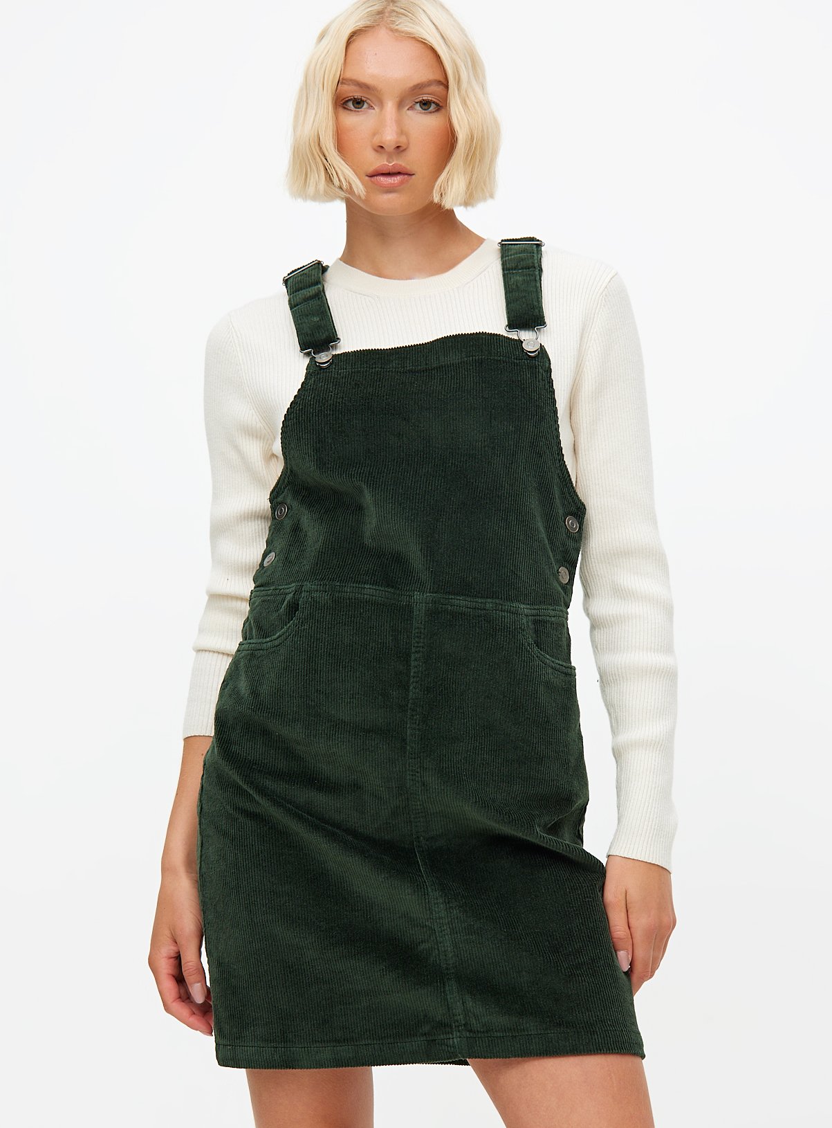 Buy Dark Green Corduroy Pinafore Dress 10 | Dresses | Tu