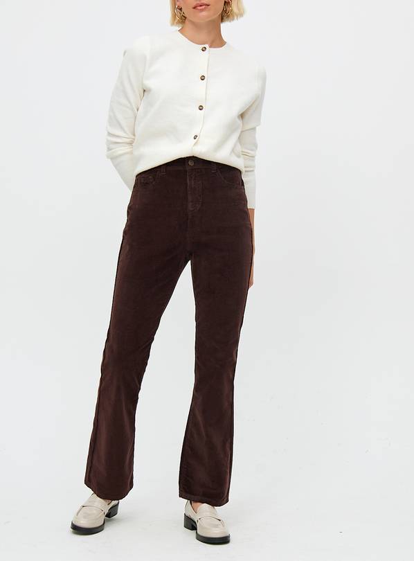 Brown Corduroy Kick Flare Trousers 18S