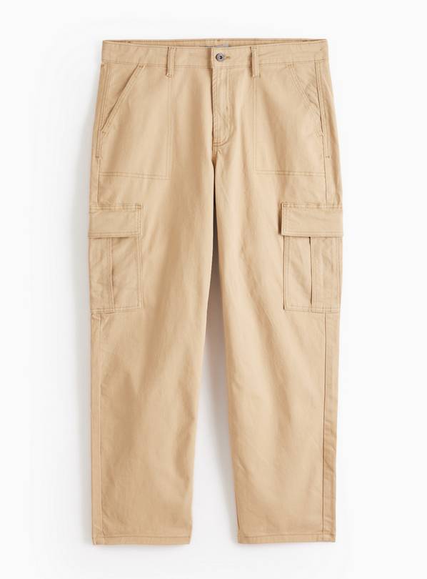 Stone Slouchy Cargo Trousers 36S