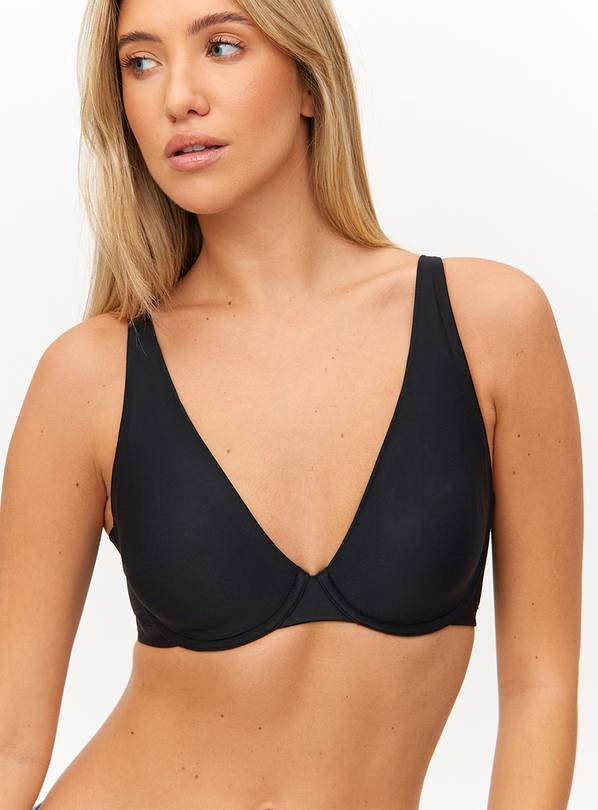 Flexform™ Black Non Padded Flexi Wire Plunge Bra 38C