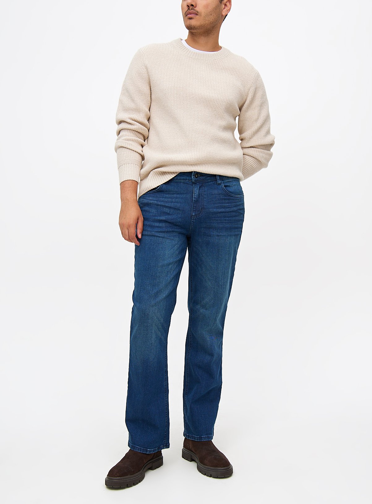 Men's Blue Dark Wash Bootcut Jeans