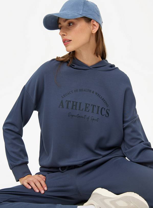 Navy blue graphic hoodie deals