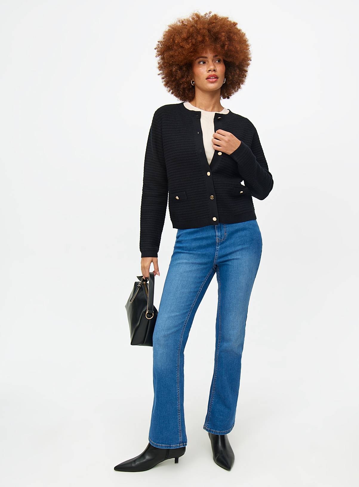 Black Ribbed Knitted Cardigan 10 - Image 2