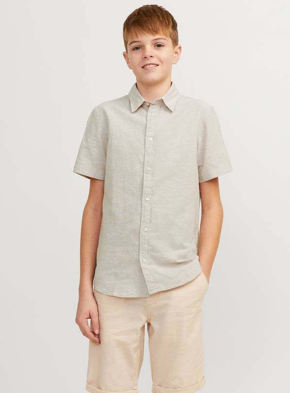 JACK & JONES JUNIOR Linen Blend Short Sleeved Shirt Junior 8 years