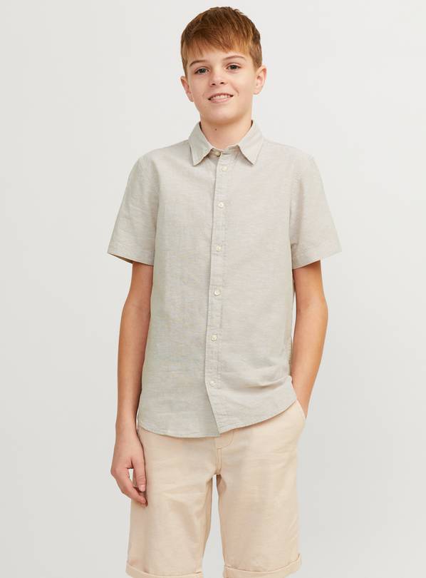 JACK & JONES JUNIOR Linen Blend Short Sleeved Shirt Junior 12 years