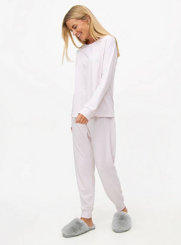 Pink Striped Soft Touch Long Sleeve Pyjamas L