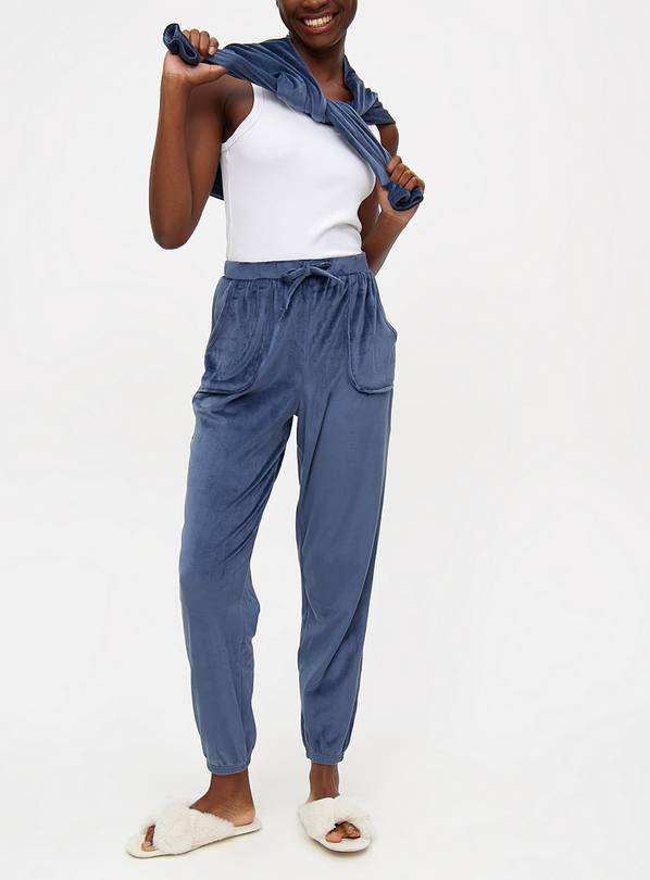 Blue Velour Coord Pyjama Bottoms 10