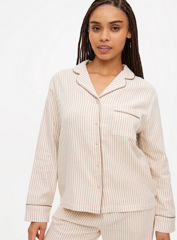 Neutral Stripe Coord Traditional Pyjama Top 16