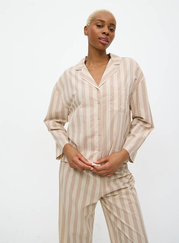 Taupe Tonal Stripe Traditional Pyjamas  10