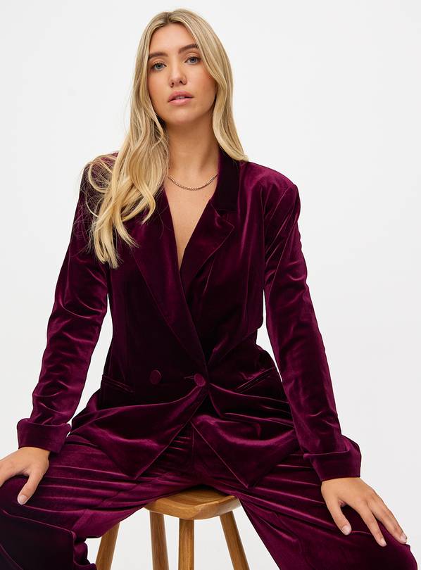 Dark Red Velvet Hourglass Blazer 10