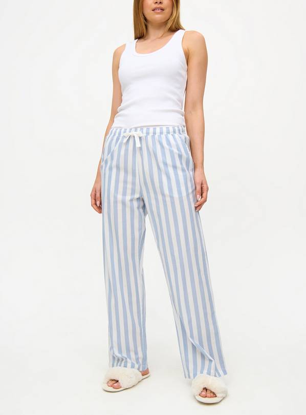 Blue Stripe Woven Pyjama Bottoms S