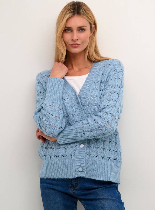 KAFFE Elena Button Lace Knit Cardigan XL