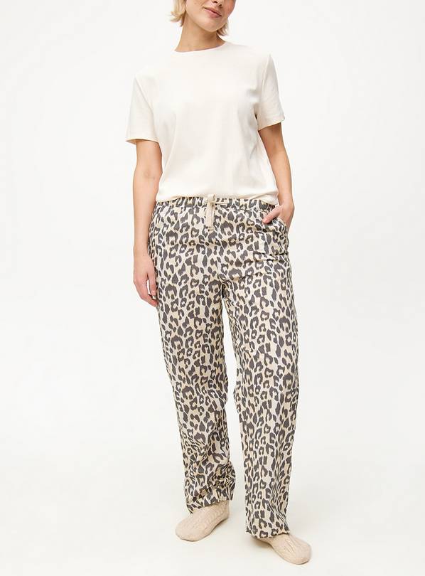 Leopard Print Woven Pyjama Bottoms XL