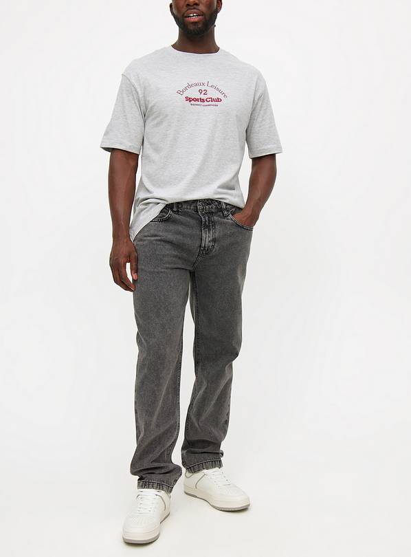 Smokey Grey Wash Straight Leg Denim Jeans  40S