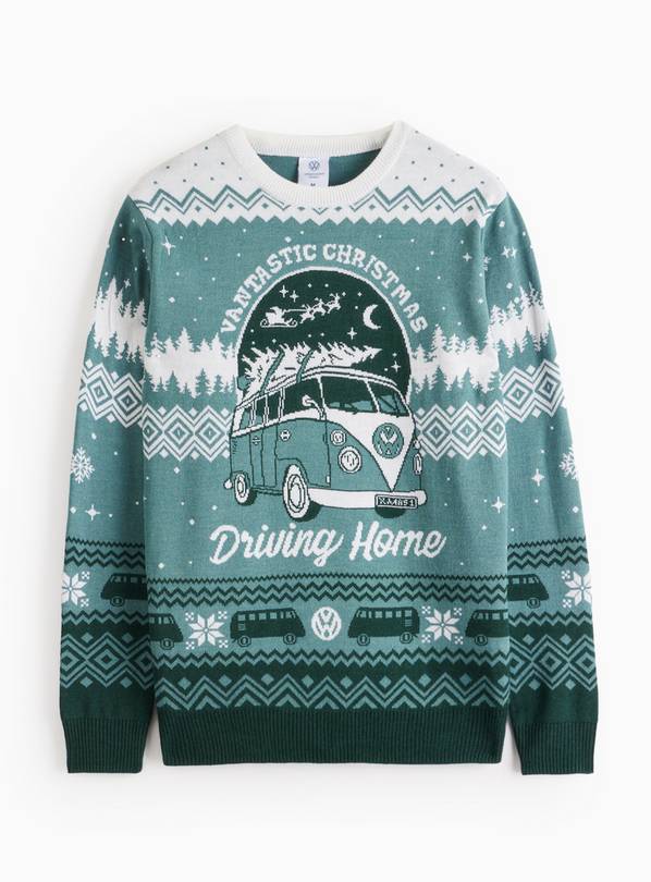 Volkswagen Teal Vantastic Christmas Knitted Jumper XXXL