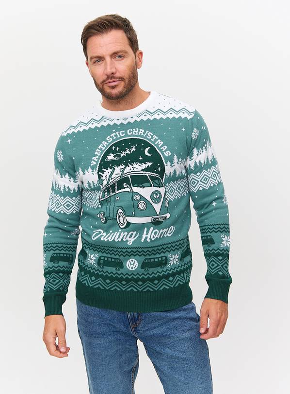 Volkswagen Teal Vantastic Christmas Knitted Jumper XXXXL