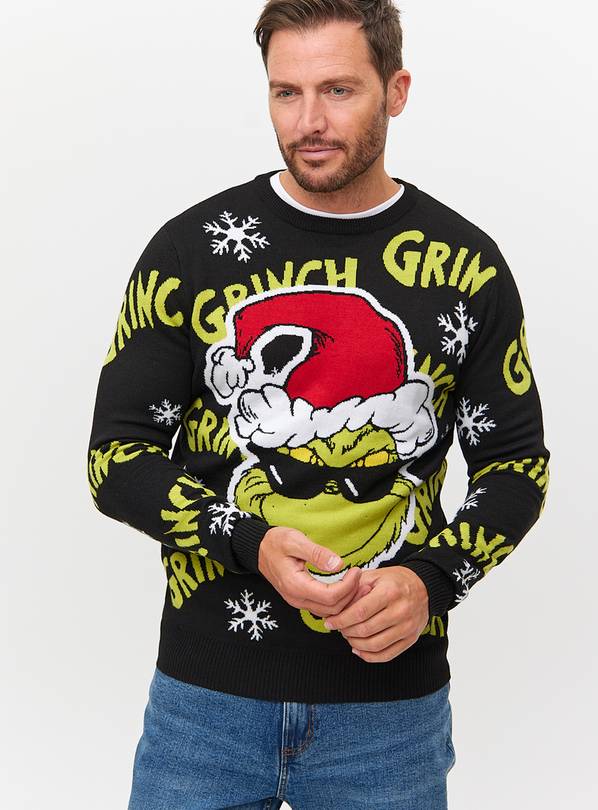 Grinch Knitted Christmas Jumper L