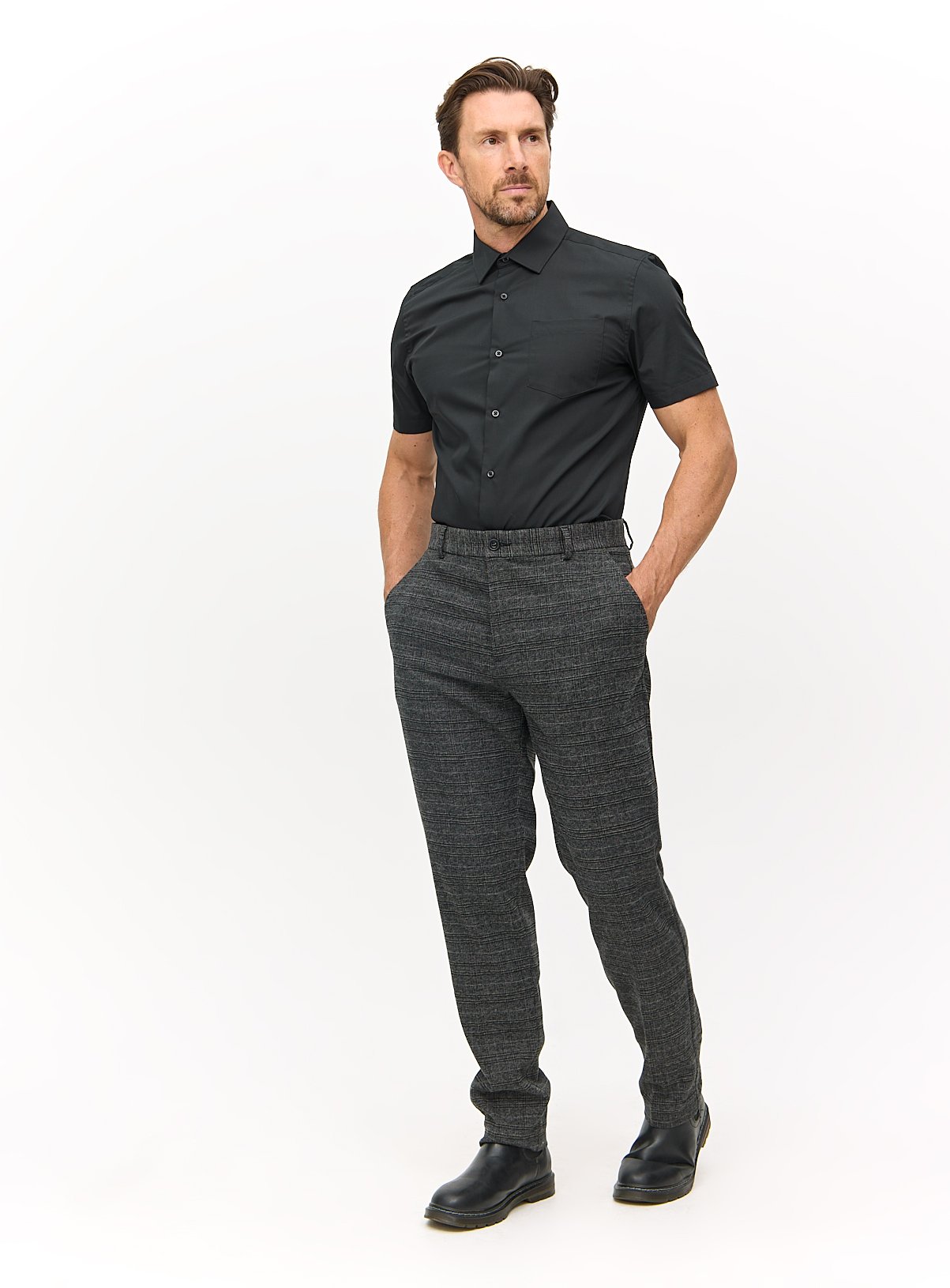 Black Regular Fit Short Sleeve Shirts 2 Pack 16.5 - Image 3 thumbnail