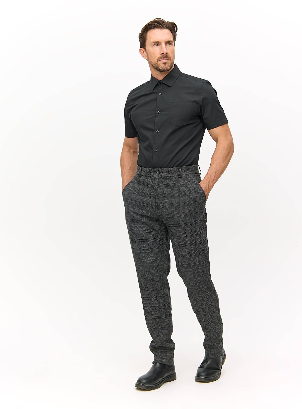 Black Regular Fit Short Sleeve Shirts 2 Pack 16.5 - Image 3