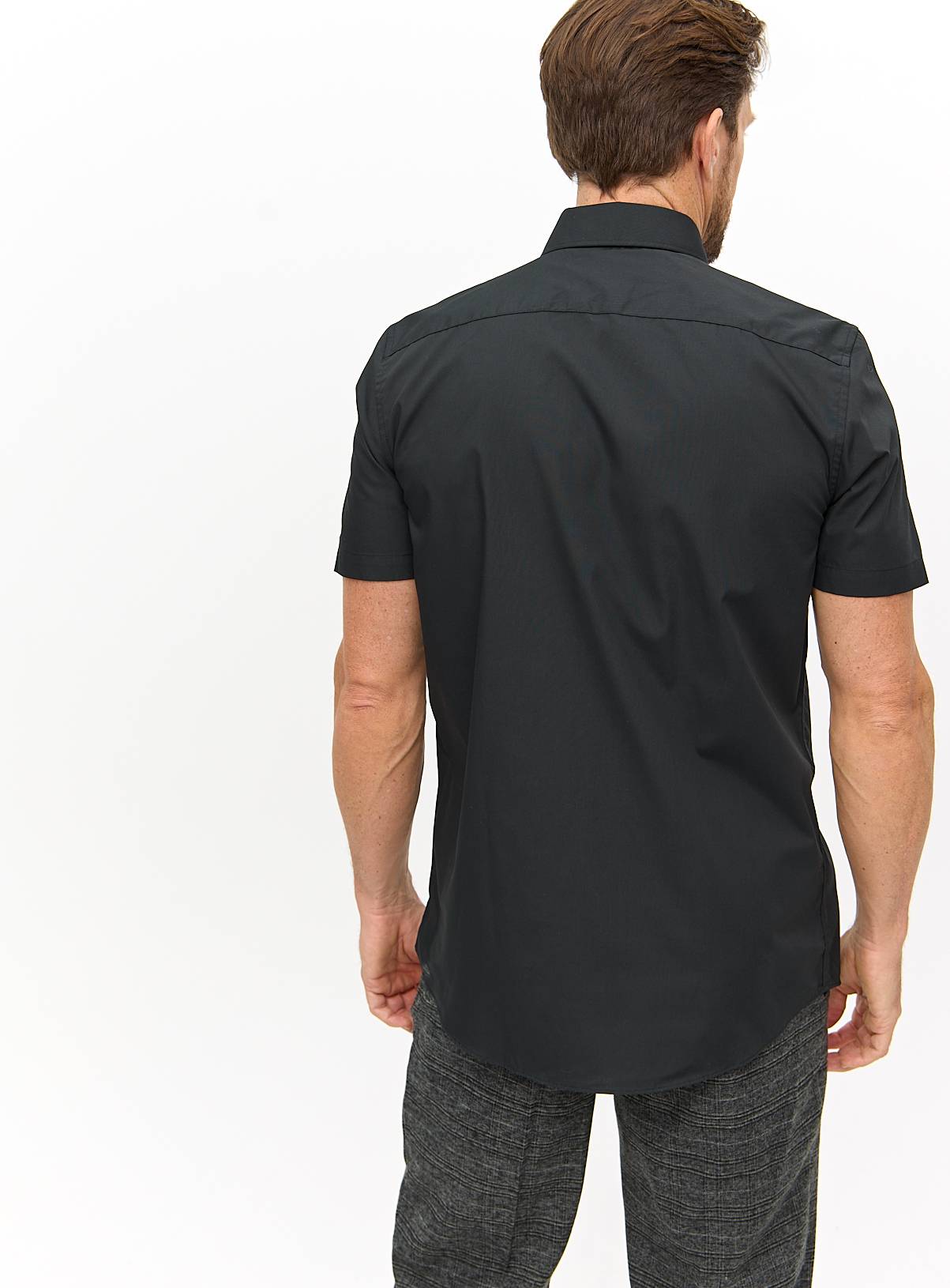 Black Regular Fit Short Sleeve Shirts 2 Pack 16.5 - Image 5
