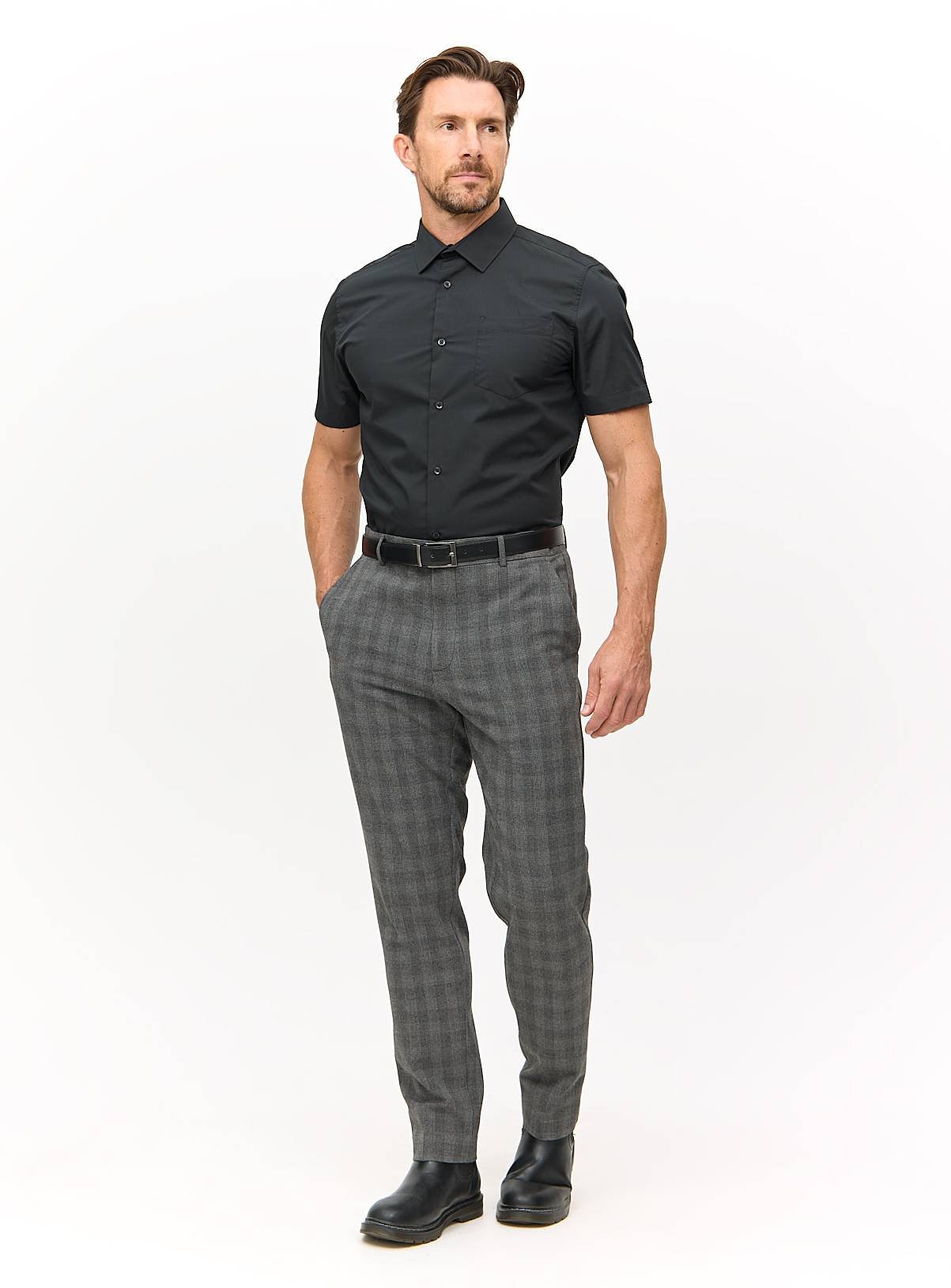 Black Slim Fit Short Sleeve Shirts 2 Pack 16 - Image 3