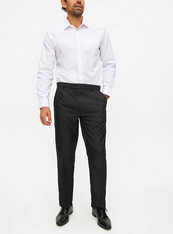 Black Regular Fit Smart Trousers  W44 L33