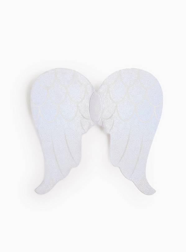 Silver Sparkle Angel Wings Fancy Dress Costume One Size