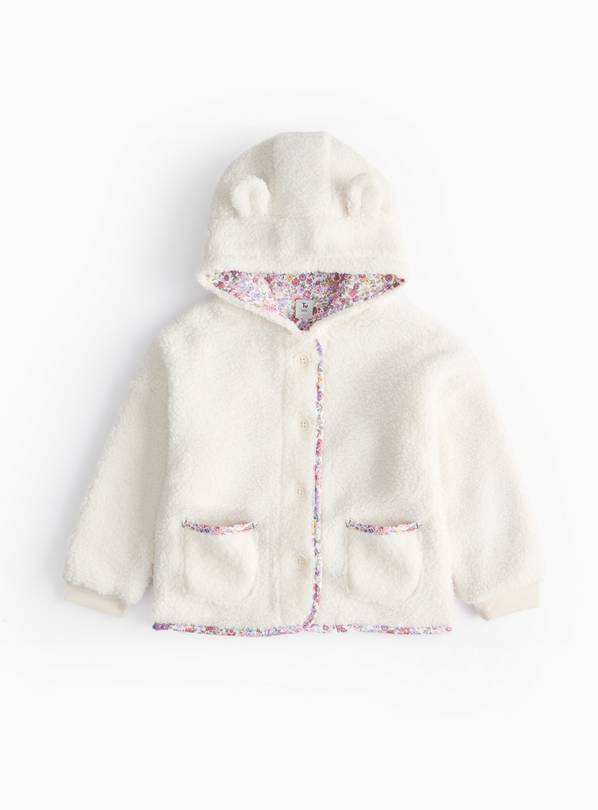 Cream Fleece Hooded Jacket 1-2 years