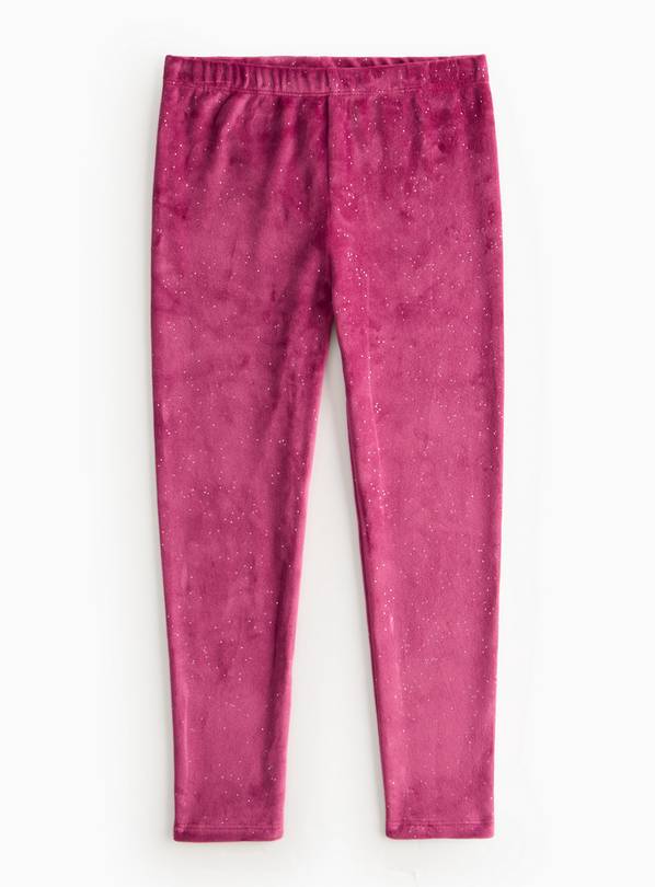 Purple Velour Sparkle Leggings 6 years