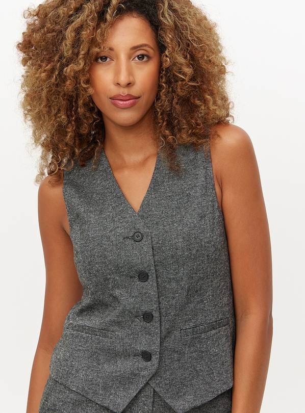 Buy Charcoal Grey Coord Donegal Waistcoat 10 Blazers Tu