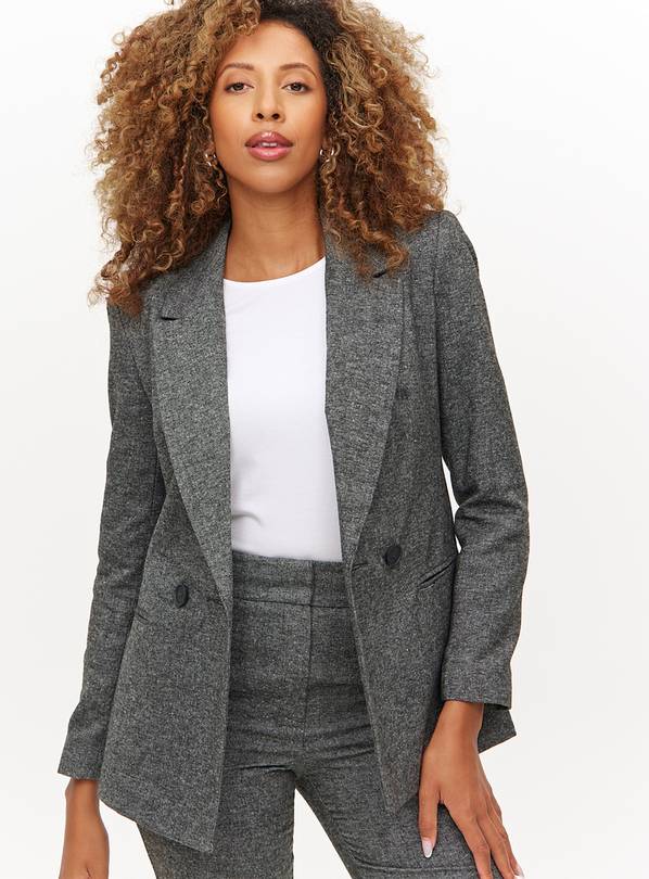 Charcoal Donegal Double Breasted Coord Hour Glass Jacket 22