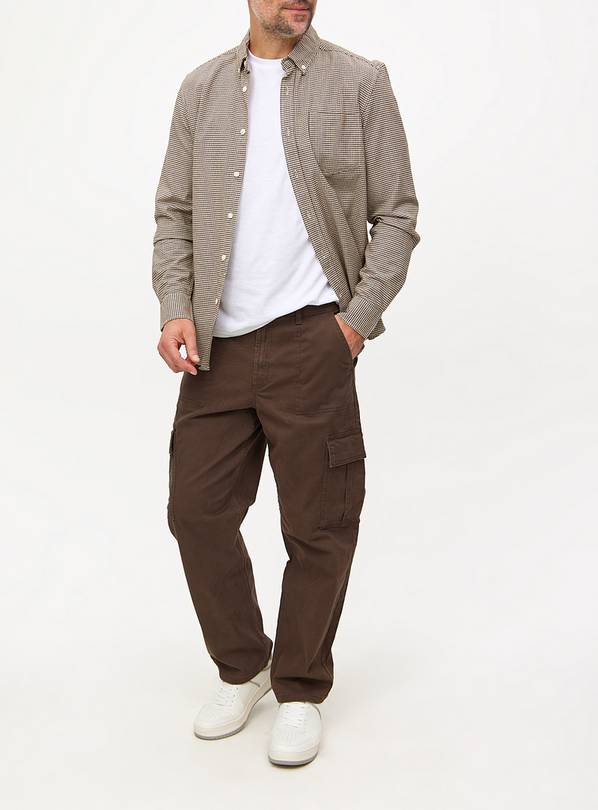 Brown Slouchy Cargo Trousers 30R