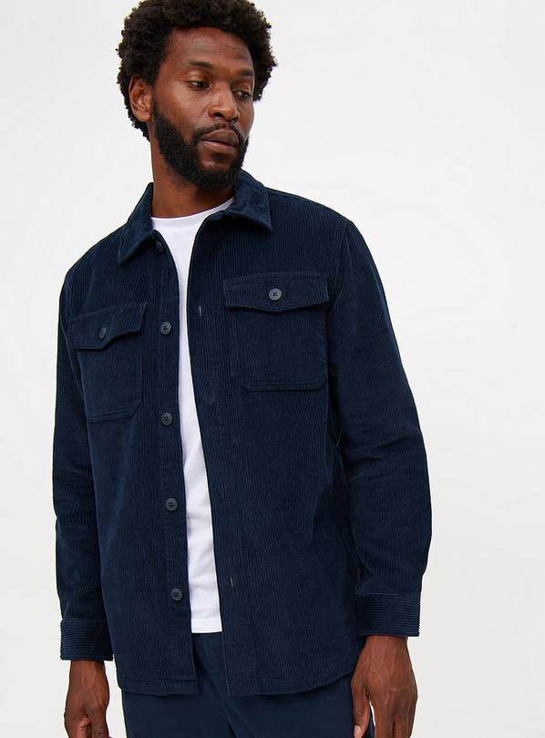 Navy Corduroy Overshirt L