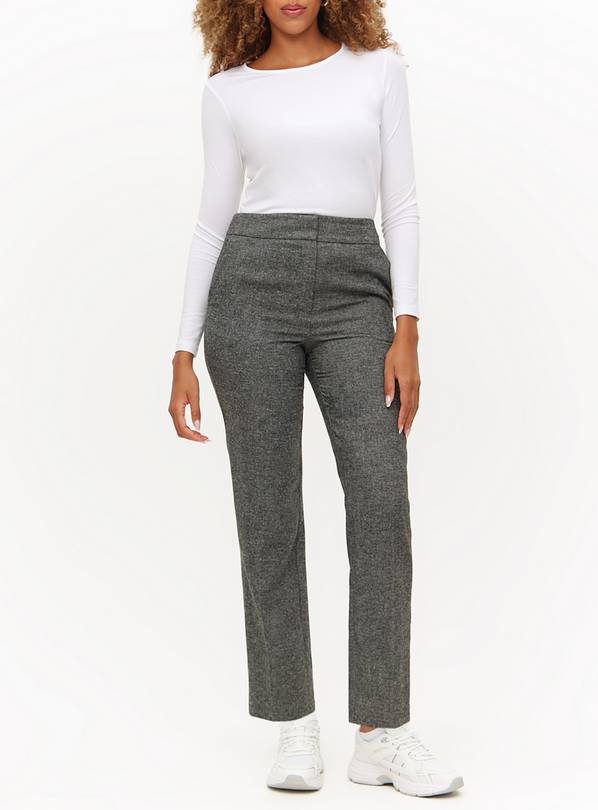 Grey Donegal Straight Leg Coord Trousers 10R
