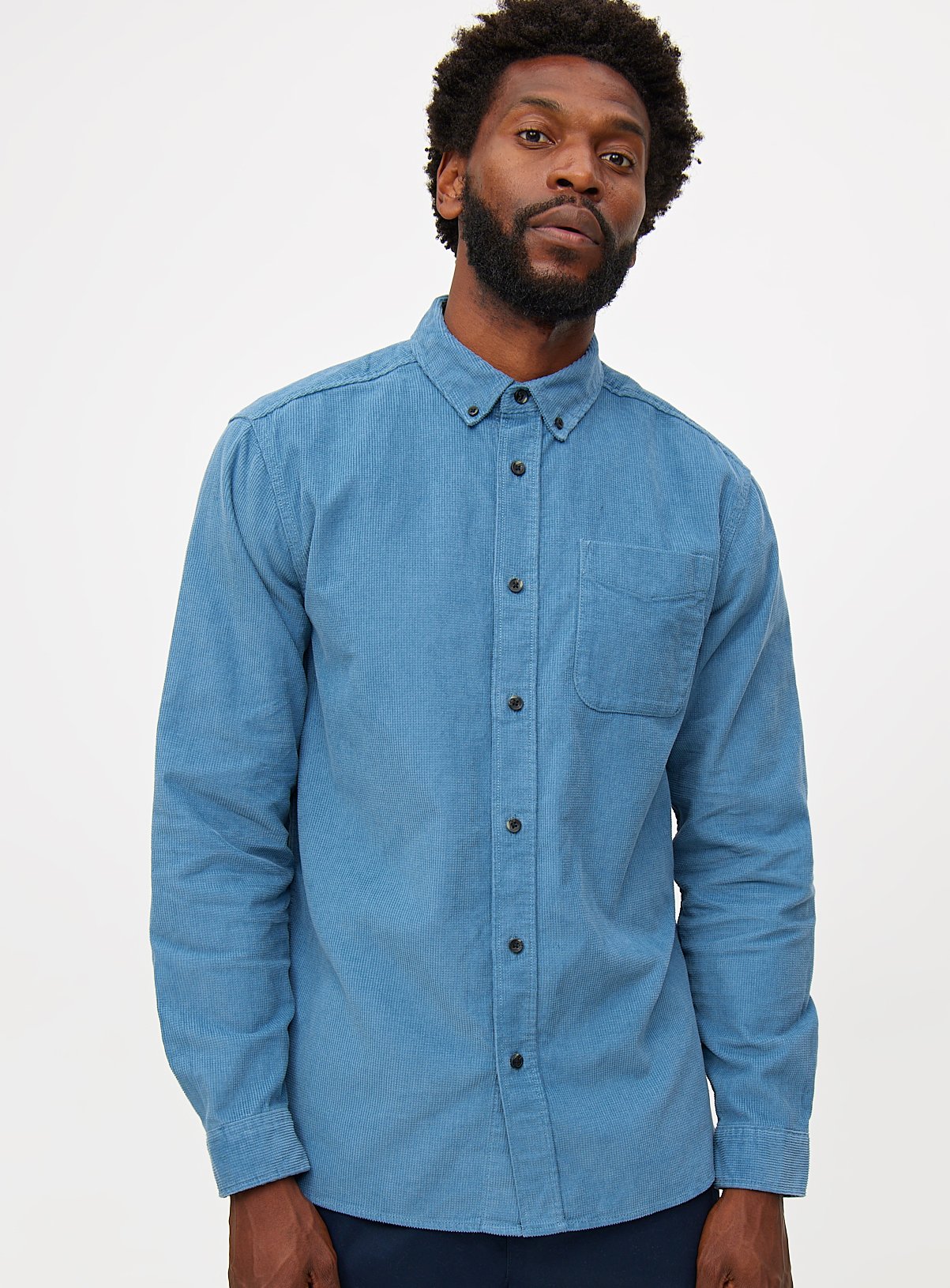 Men's Blue Corduroy Shirt