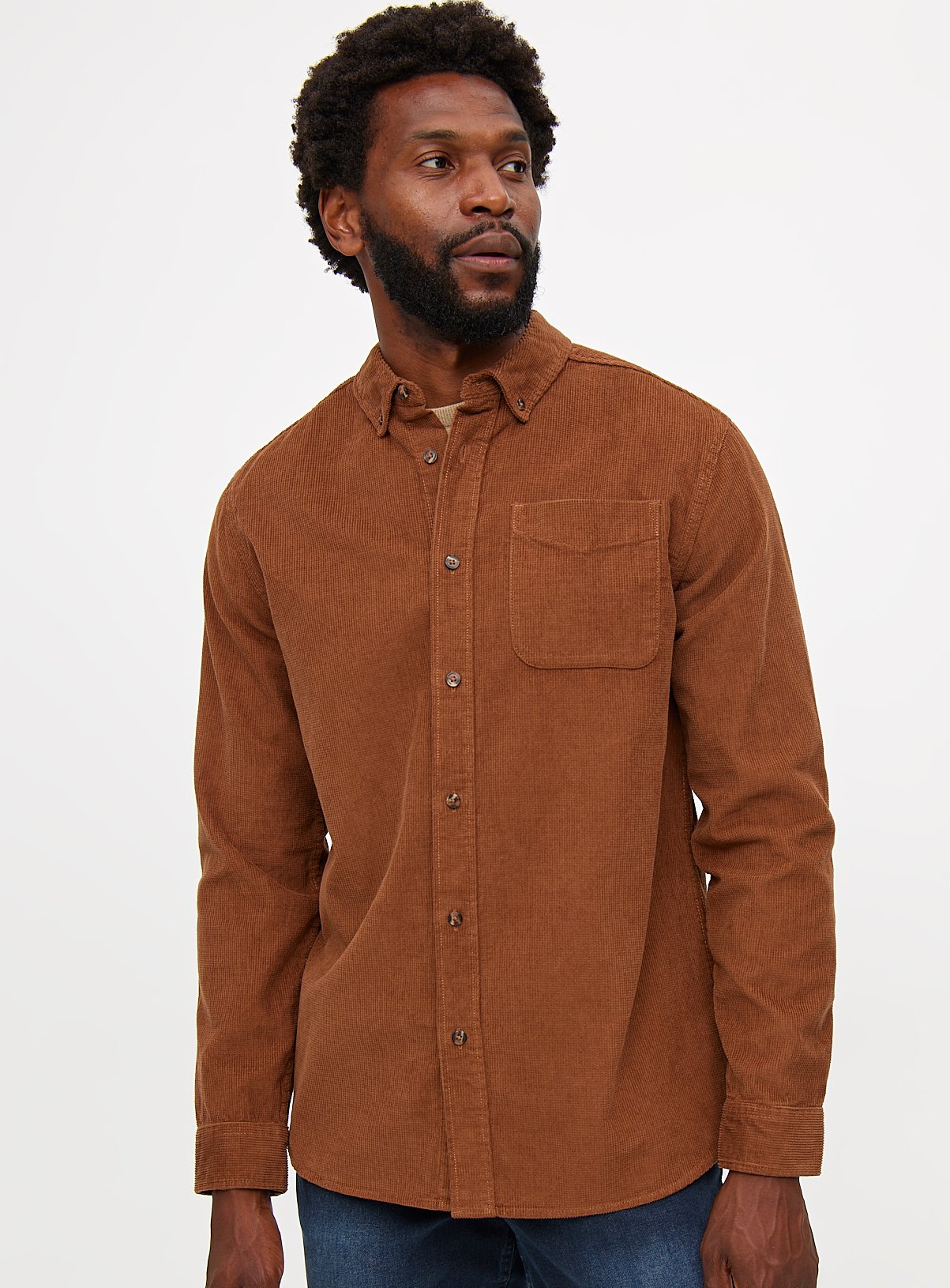 Men's Brown Corduroy Shirt