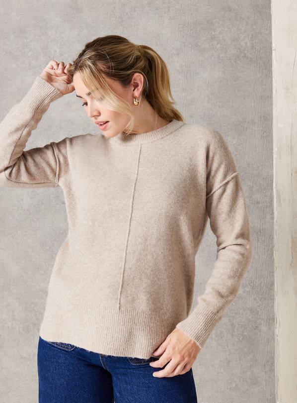 EVERBELLE Stone Seam Detail Cable Knitted Jumper L