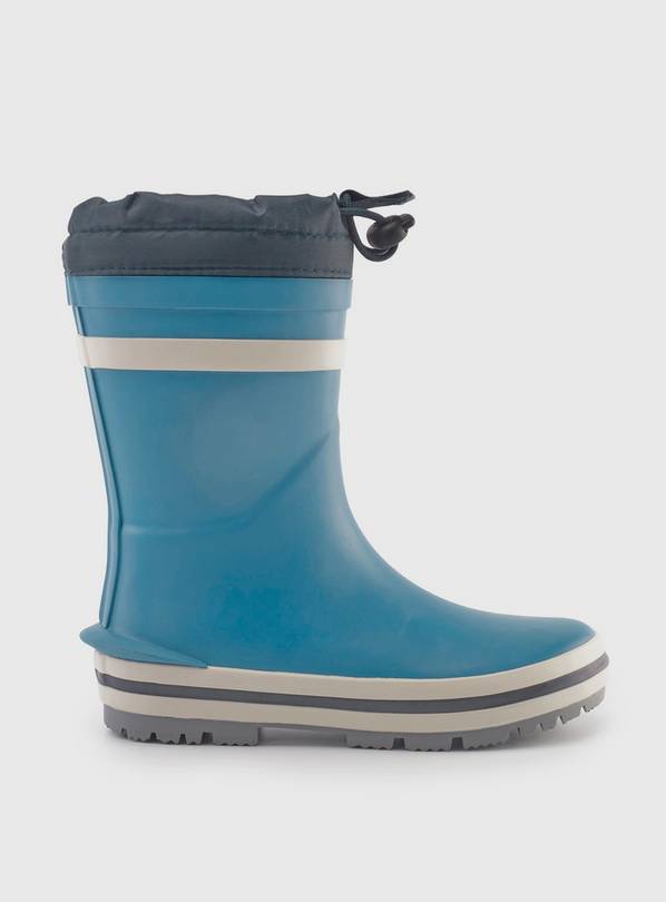 START-RITE Little Puddle Blue Tie Top Cosy Wellies 6 Infant
