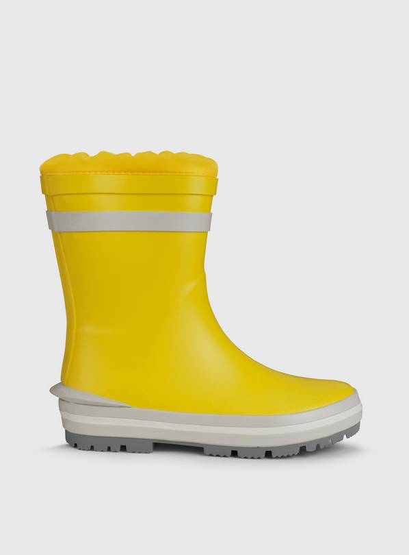 START-RITE Little Puddle Yellow Tie Top Cosy Wellies 4 Infant