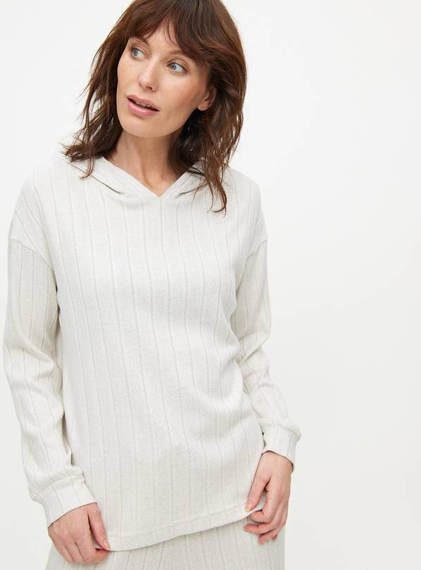 Oatmeal Ribbed Co-ord Pyjama Hoodie L