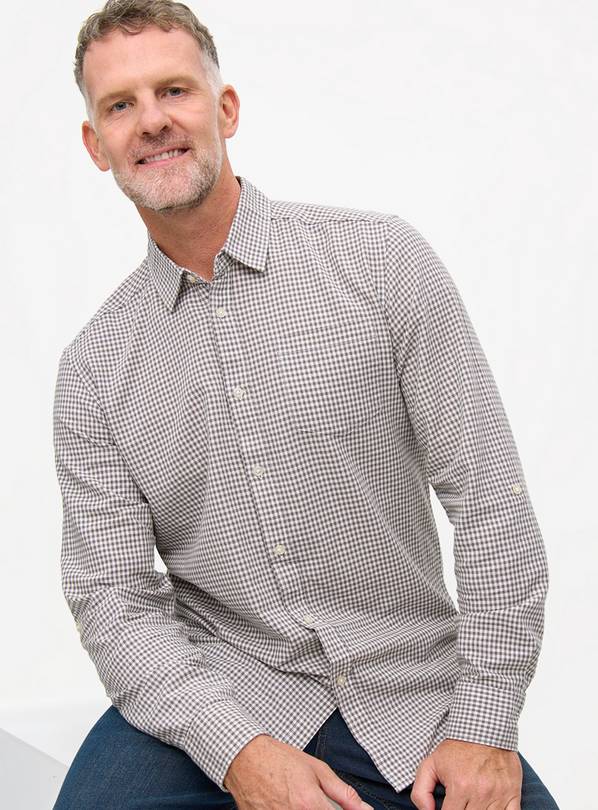 Grey Check Oxford Shirt L