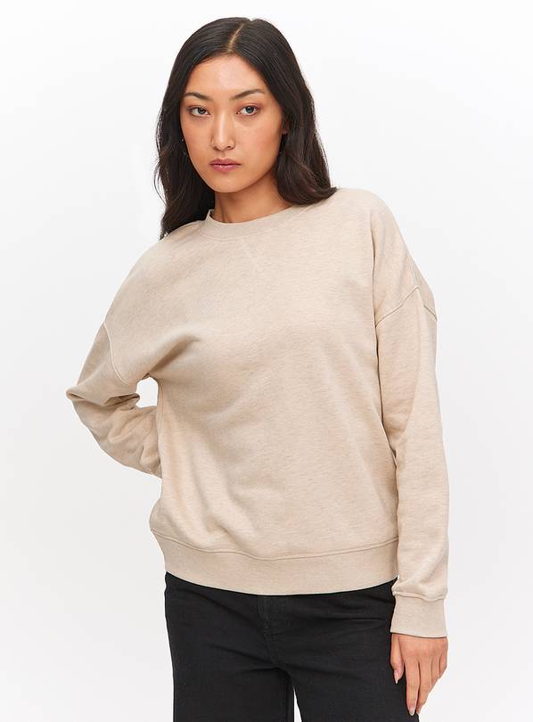 Oatmeal Marl Crew Neck Relaxed Sweatshirt S