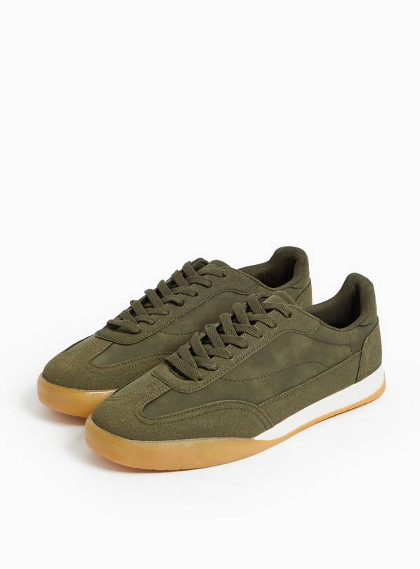 Khaki Retro Trainers 10