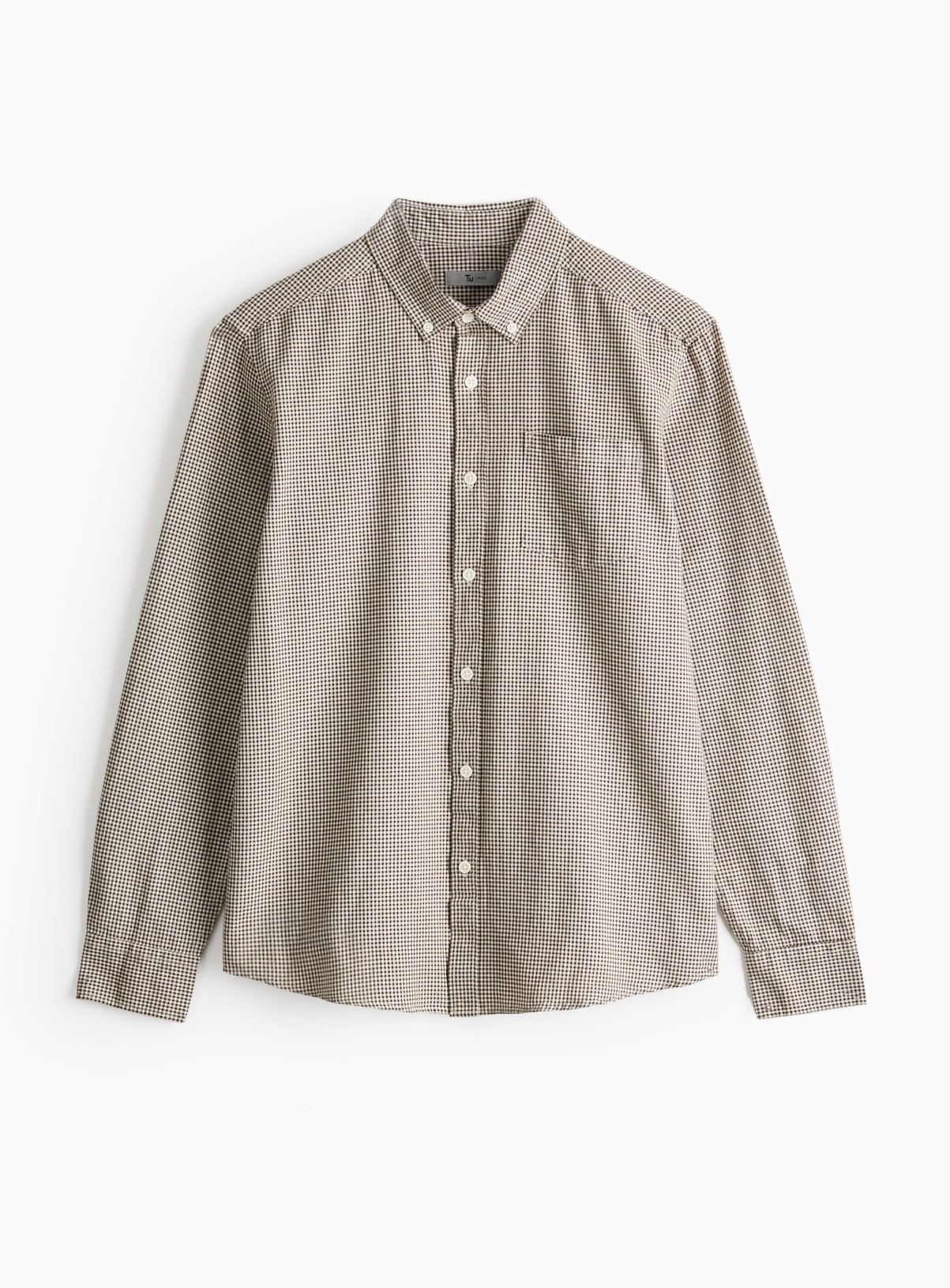 Men's Grey Mini Check Oxford Shirt