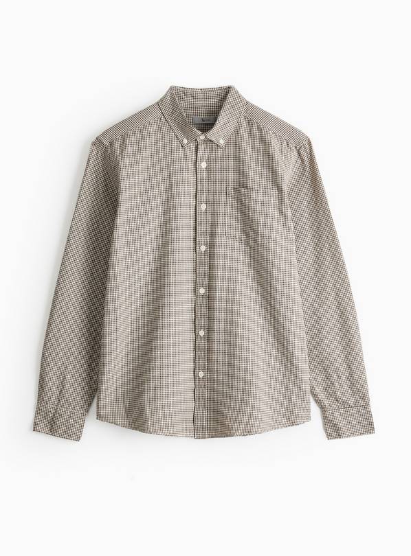 Grey Mini Check Oxford Shirt L