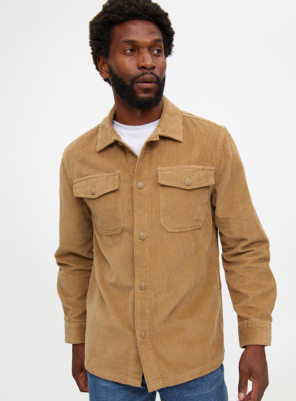 Neutral Corduroy Overshirt L