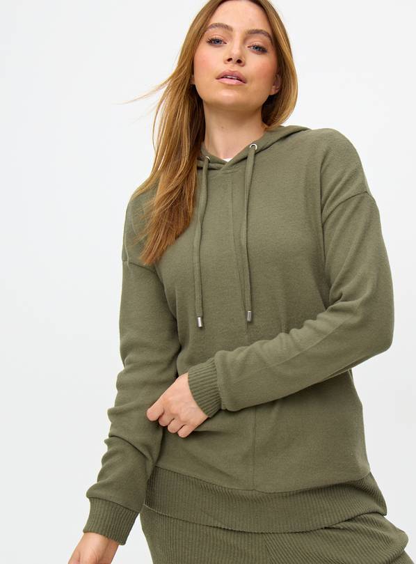 Khaki Seam Front Soft Touch Coord Hoodie XXL