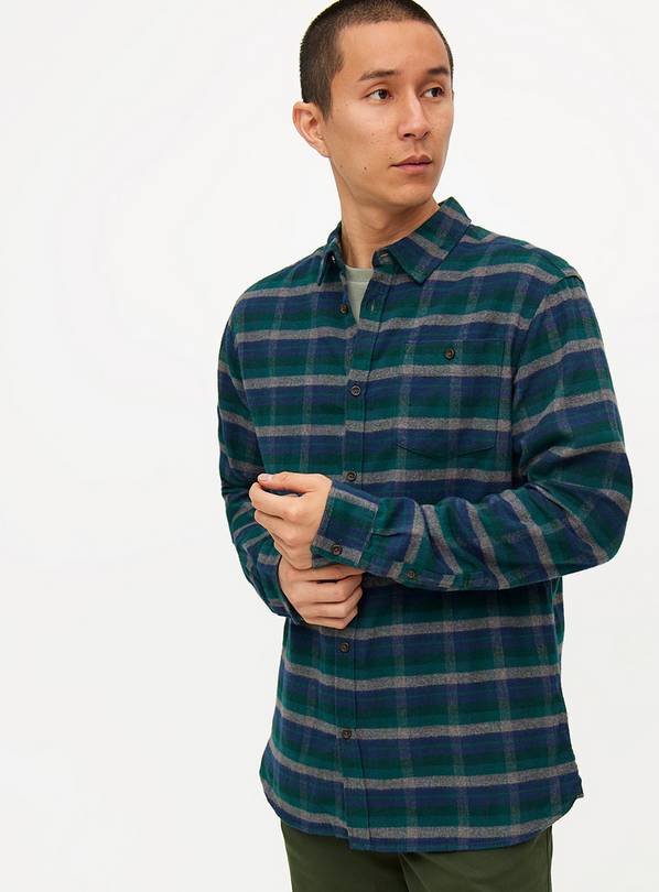 Navy Heritage Brushed Check Shirt XL