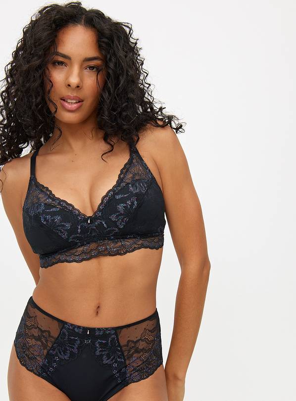 Black Sparkle Lace Bralette  12