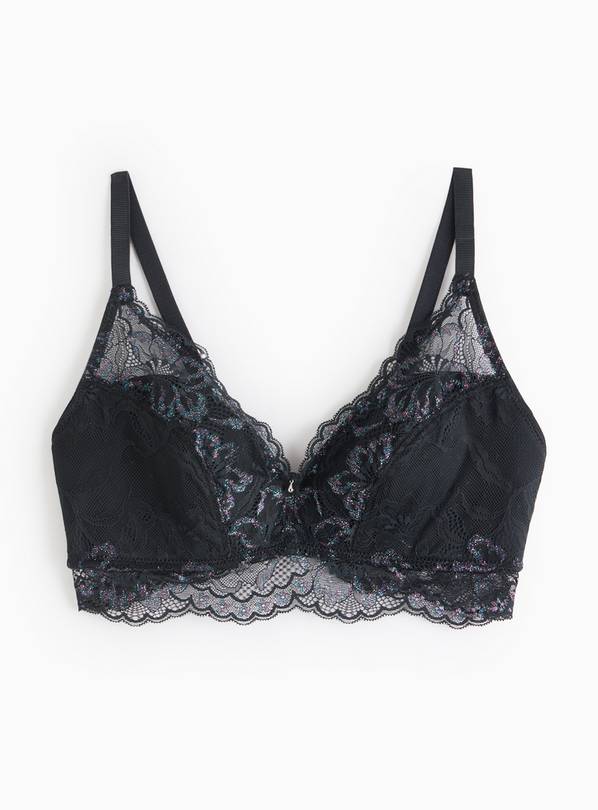 Black Sparkle Lace Bralette  10